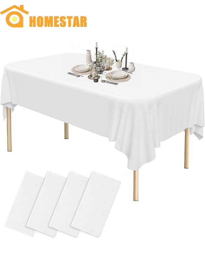 هومستر 4 حزمة مناشف الطاولة القابلة للتصرف ، قماش طاولة مستطيل بلاستيكي ، غطاء طاولة ديكور مقاوم للماء لشواء ، حفل ، حفل زفاف ، استخدام داخلي أو خارجي - Image 1